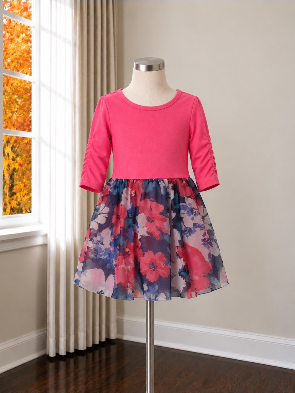 Gymboree Pink Cotton Floral Chiffon Skirt Dress